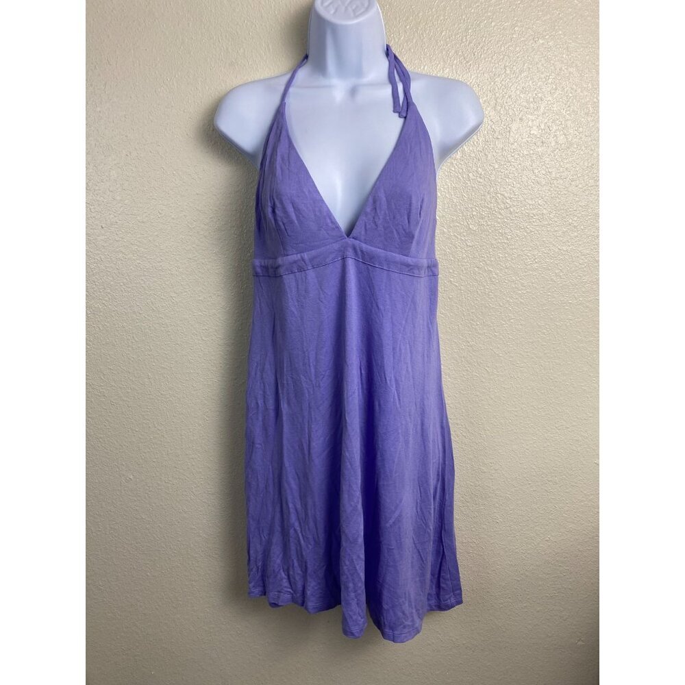 NEW Lucky Brand Jersey Halter Swim Cover Up Dress Purple Size Large‎ Stretch